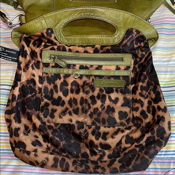 B. Makowsky Olive Green Studded Shoulder Bag - Picture 13 of 16